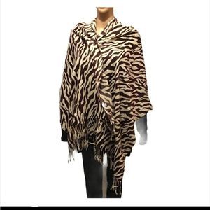 Animal print Scarf Wrap Brown Tan Womens One Size